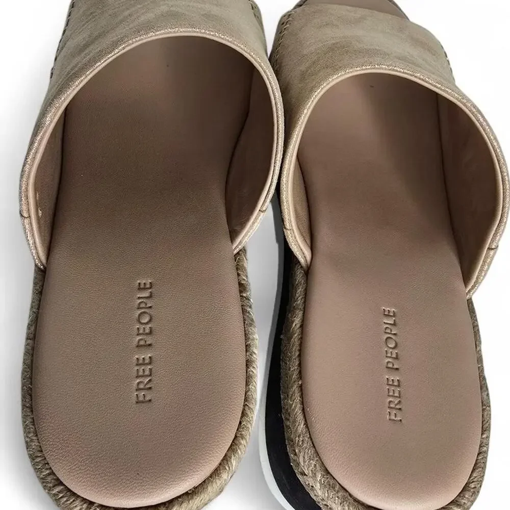 Free people Metallic Platform Slide 8.5